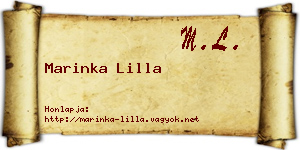 Marinka Lilla névjegykártya